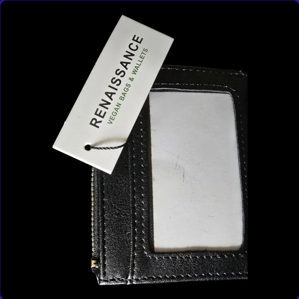 Renaissance Black Card Holder Wallet/Coin/ID  Holder, Zippet Closure, NWT